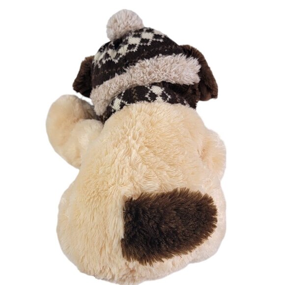 Hugfun International Soft Floppy Ears Dog Plush Aiden Wearing Scarf and Hat - Picture 4 of 15